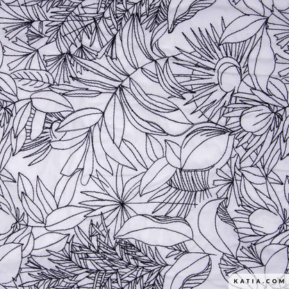 Voile "Embroidery Black & White"